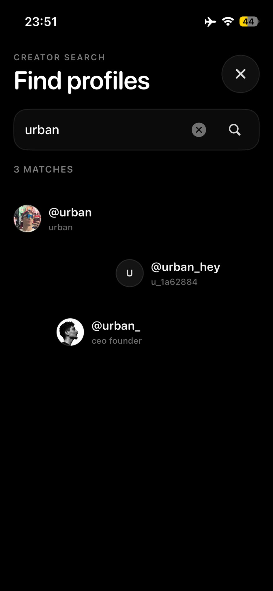 Search for creator profiles in Apex Verify